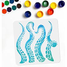 Octopus Stencil Octopus Tentacles Painting Wall Stencils Sea Creatures Theme 11.8×11.8inch Reusable PET Template on Wood Wall Canvas DIY Craft Stencils