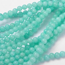 ARRICRAFT Natural & Dyed Jade Beads Strands, Imitation Amazonite, Round, 6mm, Hole: 0.8mm; 15~16 inches/strand, about 61pcs/strand