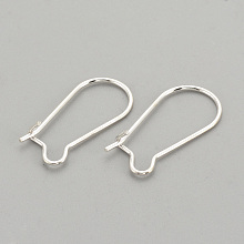 Honeyhandy 925 Sterling Silver Hoop Earrings, Silver, 20x9.5mm, Pin: 0.7mm