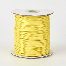 Honeyhandy Eco-Friendly Korean Waxed Polyester Cord, Gold, 1mm, about 185yards/roll(555 feet/roll)(169.16m/roll)