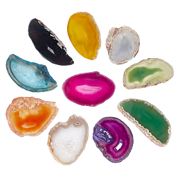 5x Dyed Drop Natural Crackle Agate Big Pendants Charms For DIY Jewellery Making 