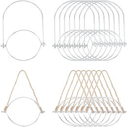 SUPERFINDINGS 16pcs 2 Styles Wire Handles Hangers Burlap Wire Handle Iron Mason Jars Hanging for Plant Candle Garden Rustic Bell Clear Glass Ball Canning Jars