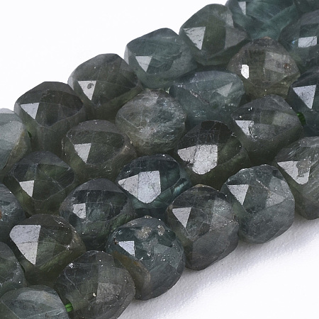 ARRICRAFT Natural Green Apatite Beads Strands, Cube, Faceted, 5x5x5mm, Hole: 1mm, about 85pcs/Strand, 15.35 inches(39cm)