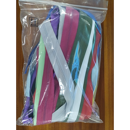 Garment Accessories, Nylon and Resin Closed-end Zipper, Zip-fastener Component, Mixed Color, 60x2.8x0.25cm; 13 colors, 2pcs/color, 26pcs/set