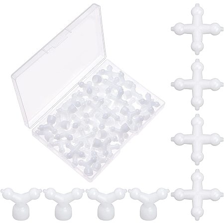 OLYCRAFT 48 Pcs 1 Inch 0.9 Inch Chest Connectors Flex Ball Socket Cross Y-Shaped Flex Ball Socket Ball Jointed Flexible Plastic Skeleton Accessories for DIY Crafts