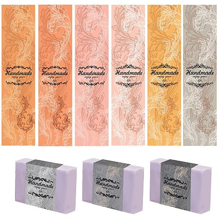 PandaHall Elite 90pcs Soap Wrappers, 9 Styles Flower Soap Packaging Paper Soap Wrap Paper Tape Vertical Soap Paper Tag Floral Soap Sleeves Covers for Homemade Soap Bar Packaging, 8.2 Inch / 21cm