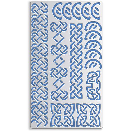 BENECREAT 4x7 Inch Metal Journal Stencil, Celtic Knot Stencil Template for Wood carving, Drawings and Woodburning, Engraving and Scrapbooking Project