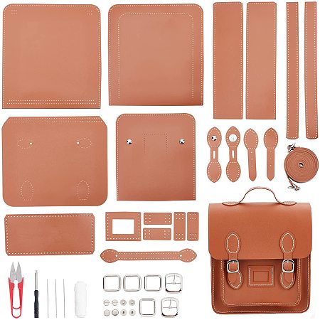 WADORN 39pcs DIY Leather Shoulder Bag Making Set, Knitting Crochet Bags  Hand Sewing All Materials Handmade Backpack Purse Making Supplies Finished  Handicraft Bag All Accessories, 26.5x22.5x7cm (Brown) 