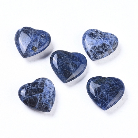Honeyhandy Natural Sodalite Beads, No Hole/Undrilled, Heart, 20x20x7mm