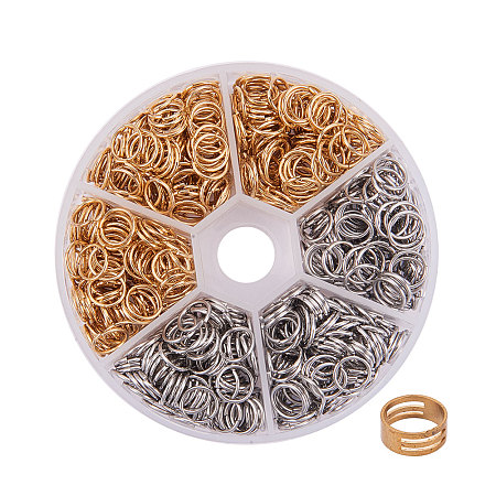 PandaHall Elite About 400 Pcs 304 Stainless Steel Open Jump Rings Diameter 8mm Wire 21-Gauge 2 Colors for Jewelry Findings