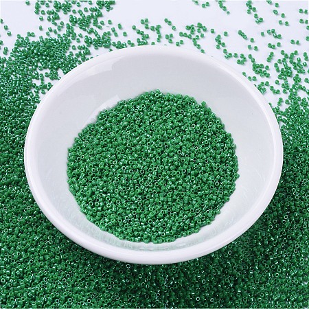 MIYUKI® Delica Beads, Cylinder, Japanese Seed Beads, 11/0, (DB0655) Dyed Opaque Kelly Green, 1.3x1.6mm, Hole: 0.8mm; about 2000pcs/10g