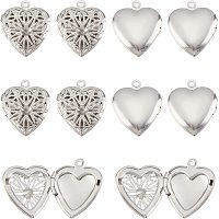 UNICRAFTALE 10Pcs Heart Locket Pendants 304 Stainless Steel Photo Charm Heart Memory Locket Charms Rhinestone Settings Earring Charms Photo Locket Necklace Pendants for Jewelry Making Charms