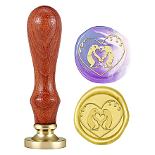 CRASPIRE DIY Scrapbook, Brass Wax Seal Stamp and Wood Handle Sets, Animal Pattern, 90mm; Stamps: 25mm