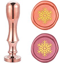 CRASPIRE Wax Seal Stamp Snowflake Sealing Wax Stamps Retro Brass Stamp Wax Seal 25mm Removable Brass Heads Bamboo Copper Handle for Envelope Invitation Wedding Embellishment Bottle Decoration Gift