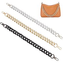 WADORN 3 Colors Resin Bag Chain Strap, 16.2 Inch Short Purse Chain Handle Replacement Plastic Lady Handbag Decoration Chain with Metal Buckle DIY Bag Accessory Charms for Crossbody Shoulder Bag