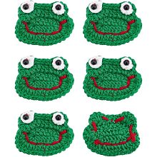 BENECREAT 6Pcs Frog's Head Hand Woven Patch, Woven Garment Accessory Polyester Handmade Fibres, Woven Fabric for Garments, Home Decoration and Other Craft Creations