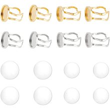 DICOSMETIC 8Pcs 2 Colors Cabochon Ring Base Settings Round Finger Ring Trays Blank Cuff Rings Tray DIY Bezel Blanks for Rings Settings with Glass Cabochons Craft Jewelry Making