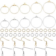 UNICRAFTALE 2 Colors Earring Making Kit 40pcs Stainless Steel Hoop Earring Findings 40pcs Open Jump Rings 40pcs Earring Hooks Beading Hoop Earring Supplies Component for Jewelry Making DIY Craft