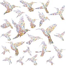 GORGECRAFT 22PCS Birds Window Clings Anti Collision Rainbow Window Glass Alert Prism Decals for Birds Strike Non Adhesive Vinyl Film Home Decorations Sliding Doors Windows Glass Suncatcher