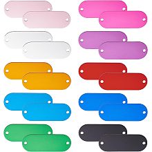 BENECREAT 20Pcs 10 Color Aluminum Blank Pendant, Oval Metal Blank Tags Pendants Charms for Jewelry Key Pet Dog Tags Making and Crafts DIY