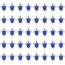 CHGCRAFT 40Pcs Sea Turtle Pendant Links Double Loops Ocean Animal Tortoise Platinum Plated Sea Turtle Charm Links for Jewelry Making, Hole 1.8mm