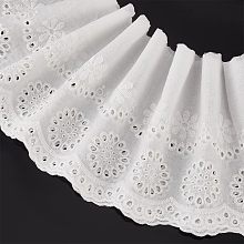 FINGERINSPIRE 7.5 Yard Cotton Embroidered Eyelet Lace Trim 6.1inch Wide Lace Ribbon Floral Eyelet Lace Ribbon Cotton Fiber Collars for Lolita Costume, Girl Dress, Pet Clothes