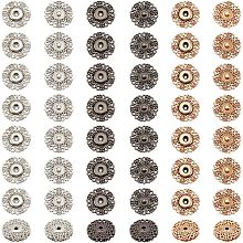 NBEADS 24 Sets Alloy Flower Snap Buttons, 3 Colors Vintage Metal Snap Closures Sew On Press Snap Button Fasteners for Jacket Jeans Leather Craft, 1 Inch