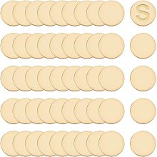 PandaHall Elite 50pcs Metal Stamping Blanks 1" Engraved Metal Blanks Golden Stamping Blanks Bulk Flat Round Undrilled Blank Brass Discs for Earring Necklace Brooch Base Setting Jewelry Making, No Hole