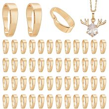 PandaHall Elite 120pcs Pendant Clasp Connectors, 14K Gold Plated Brass Pinch Bails Necklace Charm Clasp Golden Jewelry Clasps Snap on Bails Pendant Bails for Necklaces Jewelry DIY Craft Making