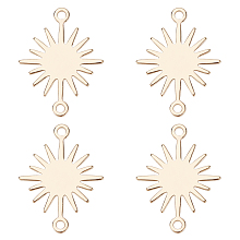 Beebeecraft 1 Box 40Pcs Sun Charms 14K Gold Plated Brass Sun Connector Links Embellishments Pendant for DIY Crafts Bracelets Necklaces Earring Making