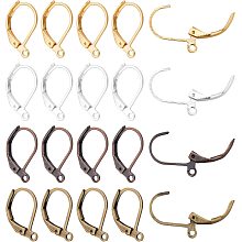 NBEADS 200 Pcs Brass Leverback Earring Findings, French Earring Hooks Leverback Earwires Earring Hooks Hypoallergenic Ear Wire with Open Loop for DIY Earring Making Jewelry, 4 Colors