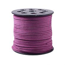 ARRICRAFT 1 Roll (98 Yards, 295 Feet) 2.5mm Wide Faux Suede Cord Flat Micro Fiber Lace Leather Spool for Beading Necklace Jewelry Making (Purple)