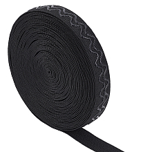 BENECREAT 10 Yards Non-Slip Silicone Elastic Grip Tape, 0.73" Black Elastic Bobbin, Knitted Elastic Silicone Elastic Grip Tape for Garment Sewing Projects