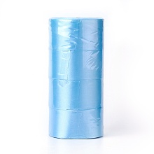 Honeyhandy Single Face Satin Ribbon, Polyester Ribbon, Sky Blue, 2 inch(50mm), about 25yards/roll(22.86m/roll), 100yards/group(91.44m/group), 4rolls/group