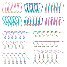 UNICRAFTALE About 72Pcs 12 Styles Earring Making Hooks Rainbow Color 304 Stainless Steel Ear Wires Leverback Hoop Hypoallergenic Earring Findings for DIY Earring Jewelry Making