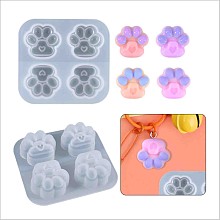 Arricraft Silicone Molds, Resin Casting Molds, For UV Resin, Epoxy Resin Craft Making, Square with Cat Claw, White, 50.5x54.5x11.5mm, Inner Size: 20x21mm