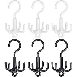 AHANDMAKER 6Pcs Rotating Bag Hanger for Closet 360 Degree Rotatable Multi-Function Bag Hangers Hanging Holder Storage Hook for Belts Ties Scarf Bag Hat