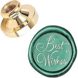 CRASPIRE Wax Seal Stamp Head Words Best Wishes Sealing Wax Stamp Heads Only No Handle 25mm Vintage Replacement for Envelopes Cards Invitations Wedding Halloween Christmas Xmas New Year Party