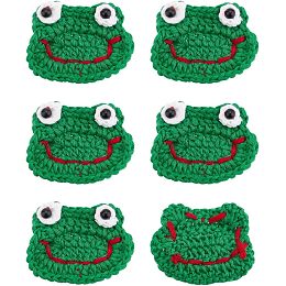 BENECREAT 6Pcs Frog's Head Hand Woven Patch, Woven Garment Accessory Polyester Handmade Fibres, Woven Fabric for Garments, Home Decoration and Other Craft Creations