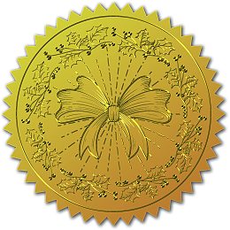 CRASPIRE 100pcs Gold Foil Certificate Seals Bow Embossed Gold Certificate Seals 2" Round Self Adhesive Embossed Stickers for Invitations Graduation Monogram Seals