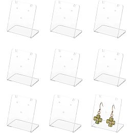 FINGERINSPIRE 10 Pcs L-Shape Acrylic Earrings Holder 2.16 inch High Clear Acrylic Slant Back Necklace Display Stand Jewelry Organizer for Earrings Necklace Jewelry Storage Rack for Shop Retail