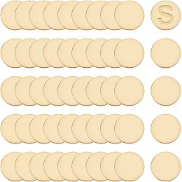 PandaHall Elite 50pcs Metal Stamping Blanks 1" Engraved Metal Blanks Golden Stamping Blanks Bulk Flat Round Undrilled Blank Brass Discs for Earring Necklace Brooch Base Setting Jewelry Making, No Hole