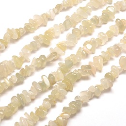 Honeyhandy Natural White Moonstone Chip Bead Strands, 5~8x5~8mm, Hole: 1mm, about 31.5 inch