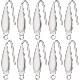 SUNNYCLUE 1 Box 80Pcs Earring Hooks Stainless Steel Earring Findings Earring Hook with Loops Ear Wires Wide Fish Hooks French Earring Hooks for Pierced Ears Jewelry Making Supplies Hypoallergenic