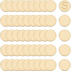 PandaHall Elite 50pcs Metal Stamping Blanks 1" Engraved Metal Blanks Golden Stamping Blanks Bulk Flat Round Undrilled Blank Brass Discs for Earring Necklace Brooch Base Setting Jewelry Making, No Hole