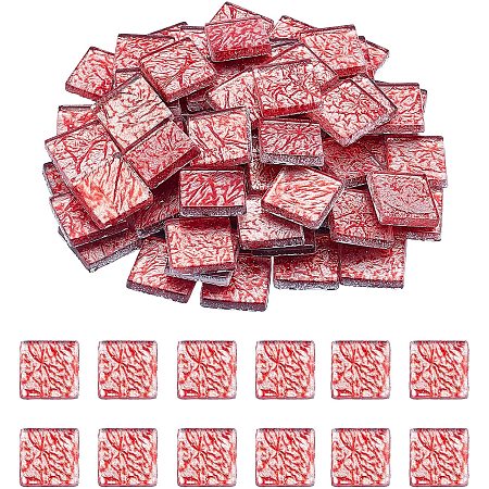 SUPERFINDINGS About 72pcs Square Cerise 0.79
