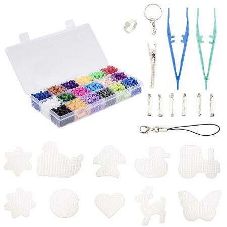 PH PandaHall Fuse Bead Kit - 8000pcs 18 Color Fuse Beads 5mm with 10pcs  Clear Pegboards and Hair Clip, Mobile Straps, Key Ring, Ring Base, Brooch,  Tweezers 