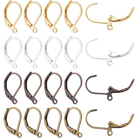 NBEADS 200 Pcs Brass Leverback Earring Findings, French Earring Hooks  Leverback Earwires Earring Hooks Hypoallergenic Ear Wire with Open Loop for  DIY Earring Making Jewelry, 4 Colors 