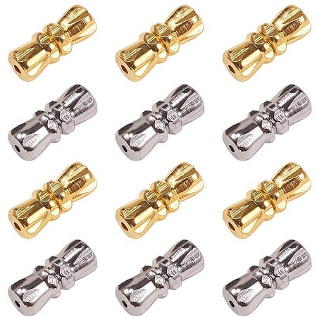 PandaHall Elite 100 Sets Barrel Screw Clasps Jewelry Connector Screw Twist Clasps Copper End Tip Barrel Clasps for Necklace Bracelet Jewelry Making