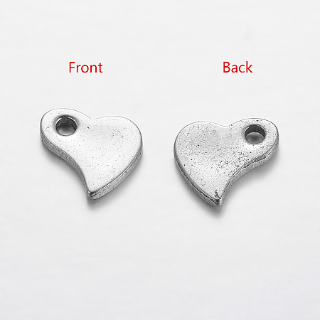 ARRICRAFT 304 Stainless Steel Heart Shape Blank Stamping Tag Pendants Sets Bracelet Earring Pendant Charms Size 6x5.5x0.5mm